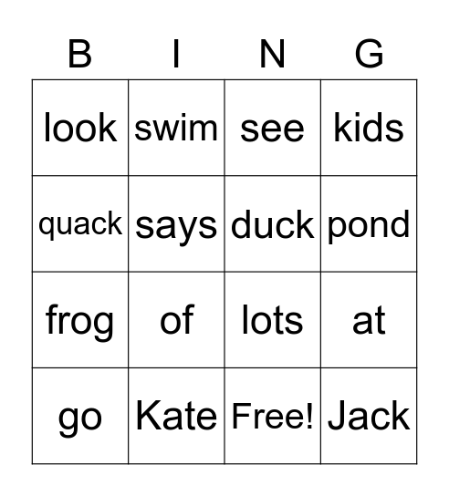 At the Farm Bingo Card