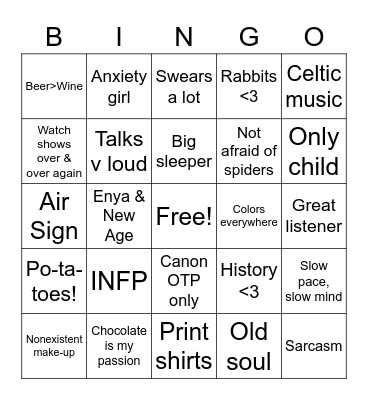 My bingo Card