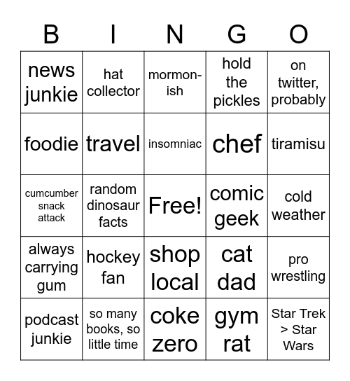 Taylor Bingo Card