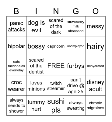 FURBYLOVR BINGO Card