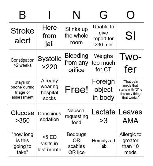 AMPED Bingo Card