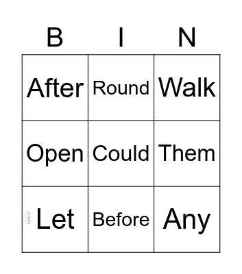 Unti Bingo Card
