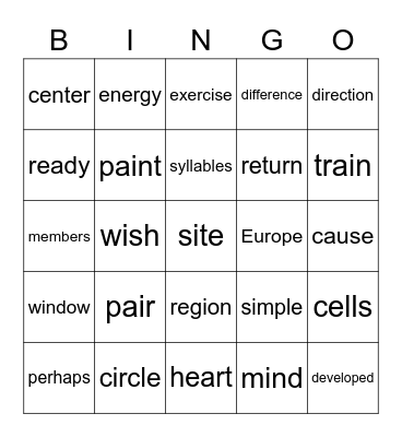 Nicholas April Bingo Card