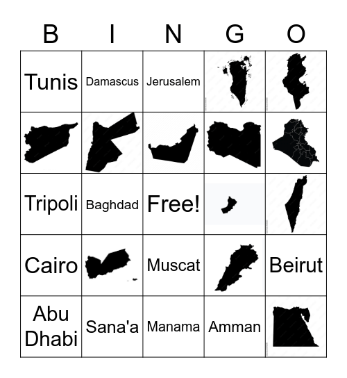 Geography bingo Card
