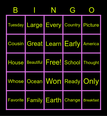 Level 2: FUNdations Trick words. Units 6-13 Bingo Card