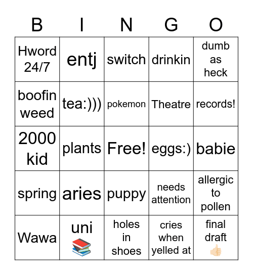 usedpup bingo Card
