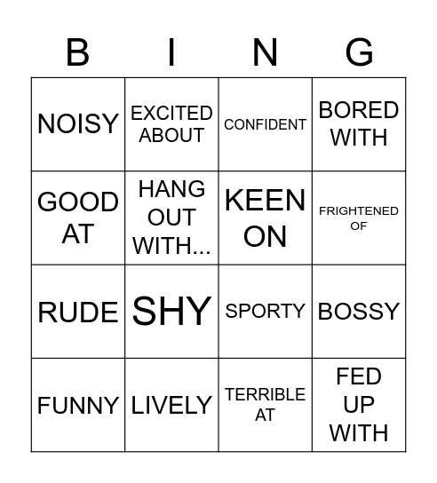 BINGO TIME! Bingo Card