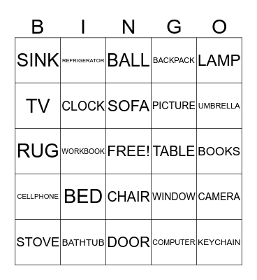 MY HOUSE - UNIT 6 Bingo Card