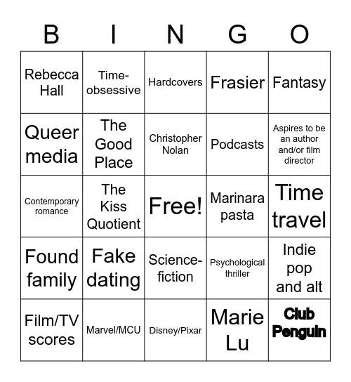 Arthur Bingo Card