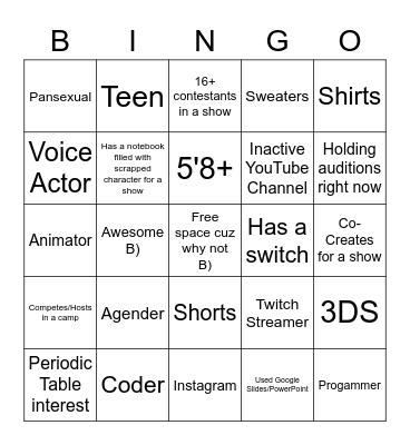 SulfuricSteel's Epic Bingo Card