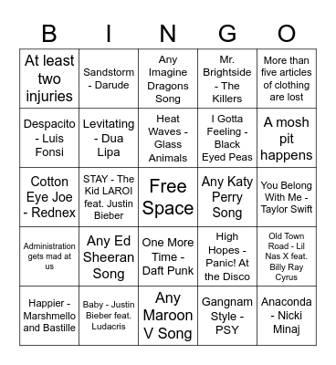 2022 TCA PROM Bingo Card