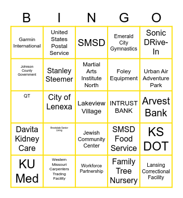 SMW Job Fair 2022 Bingo Card