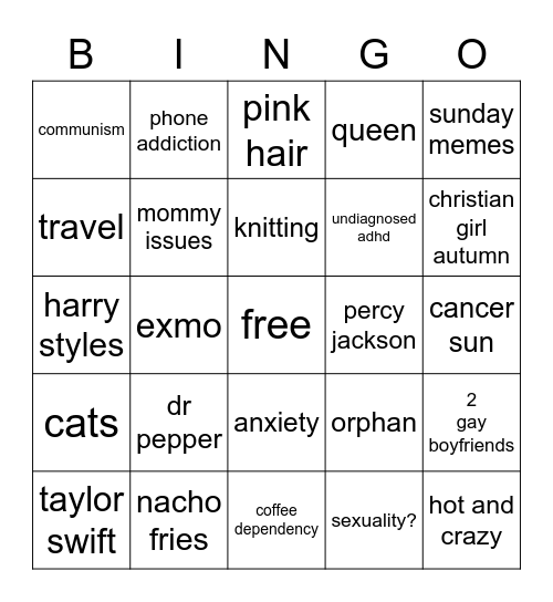 karl bingo Card