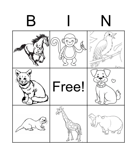 I Want a Pet Bingo Card