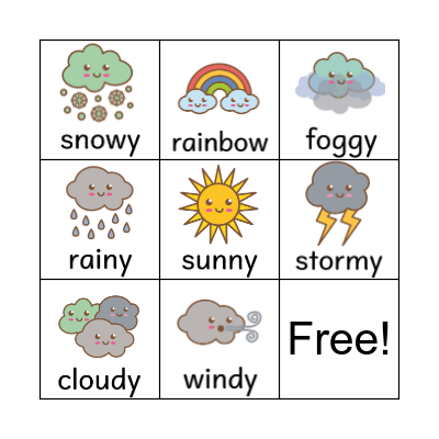 Weather Bingo! Bingo Card