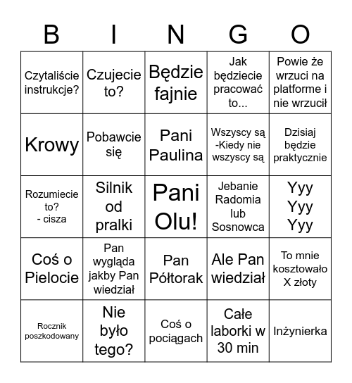 Nowrot Bingo Card