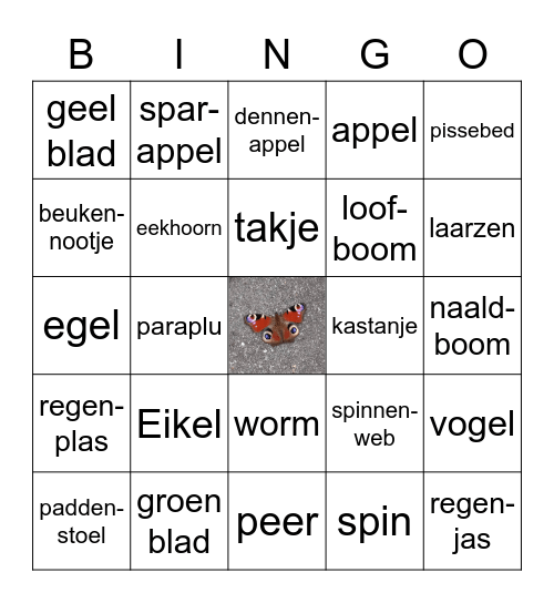 Herfst Bingo Card