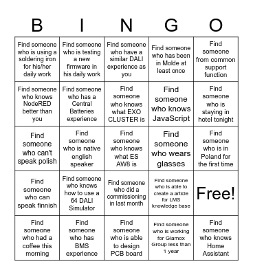 LMS Bingo Card