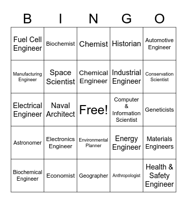 STEM Bingo Card