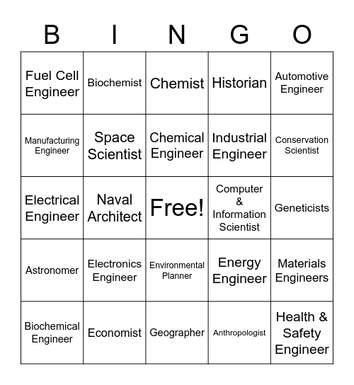 STEM Bingo Card