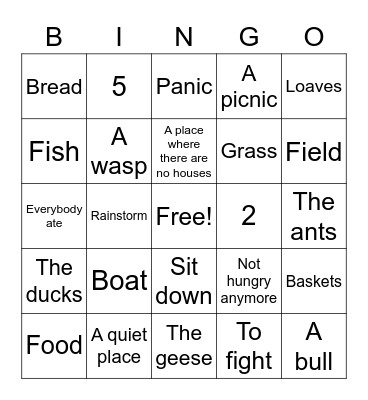 A Big Picnic Bingo Card
