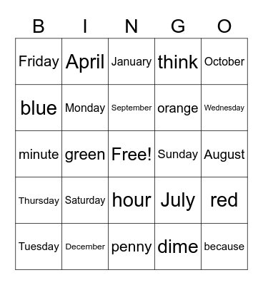 Bingo Card