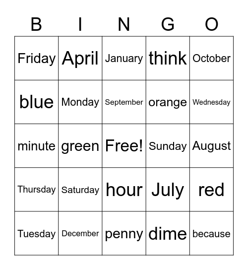 Bingo Card