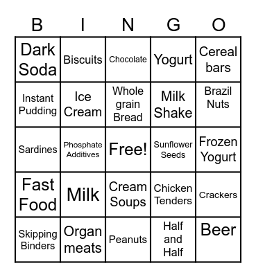 Say No Bingo Card