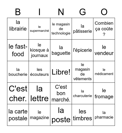 Entre Cultures 1 Ch. 6 CDO 1 and 2 - J. Bowers Bingo Card