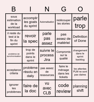 Retrospective Bingo Card