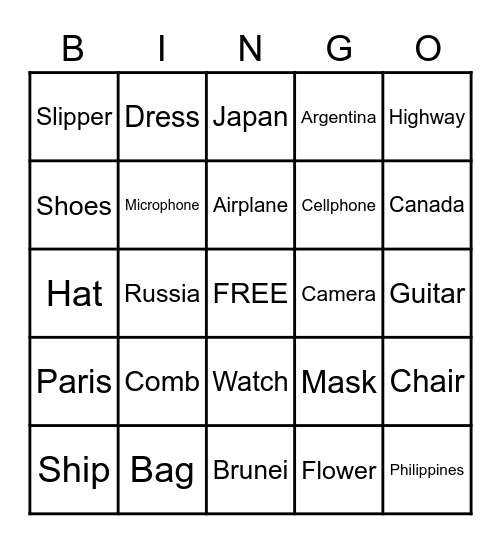 Occupational Therapy Bingo Card