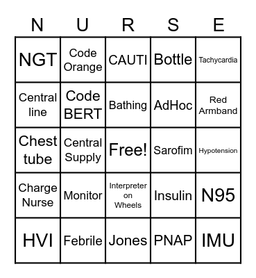 Nurses Week 2022 Bingo Card