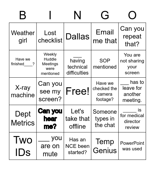Lab Meeting BINGO Card