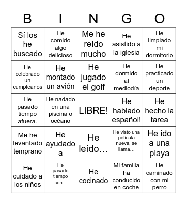 El Descanso de Primavera Bingo Card