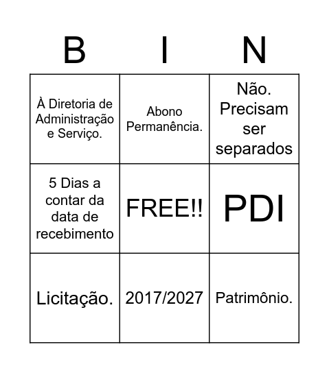 ENCONTRO DE GESTÃO Bingo Card