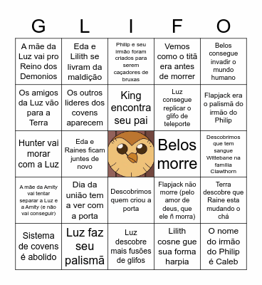 The Owl House Bingo Card