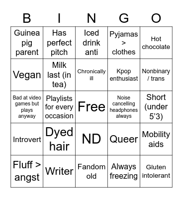 Jase Bingo Card