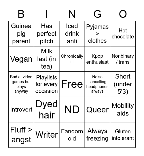 Jase Bingo Card