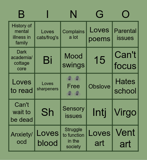 Bingo for spidercrew Bingo Card