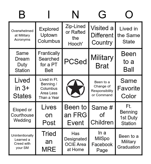 SLS Ice Breaker Bingo Card