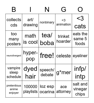 JOSIES FUN LITTLE BINGO Card