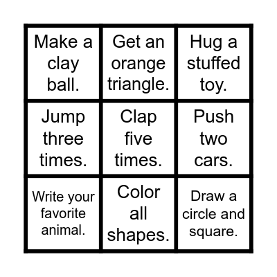 Following Commands BINGO Card