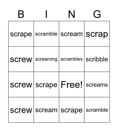 /skr/ Bingo Card