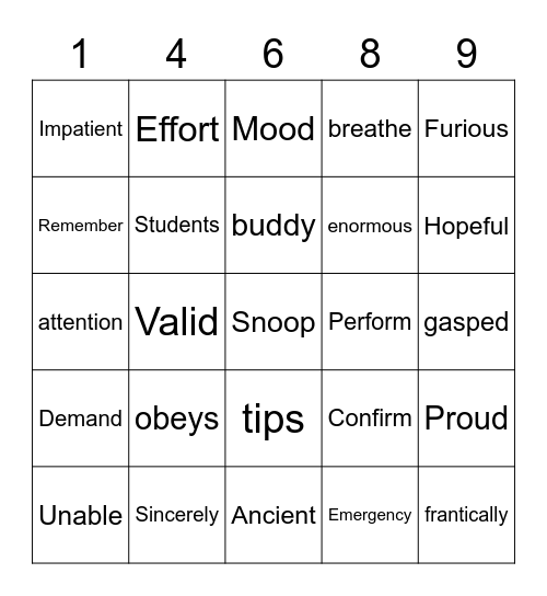 Untitled B Bingo Card