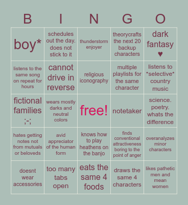 how similar are you to lando? ♥ Bingo Card