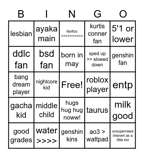 akrenq bingo!! Bingo Card