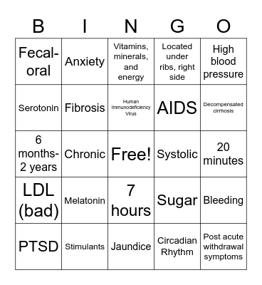 C & B Bingo Card