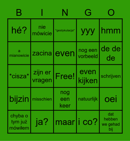 Jziel Bingo Card