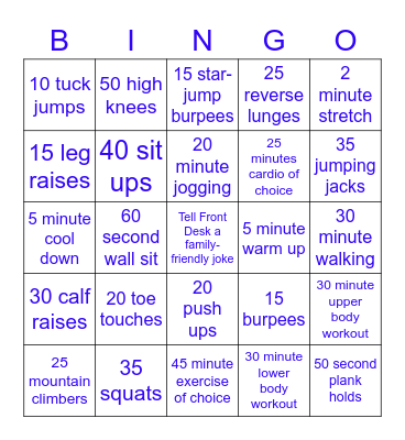 BestLife Bingo Card