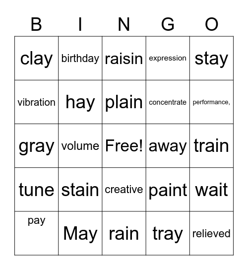 Ah Music Bingo Card